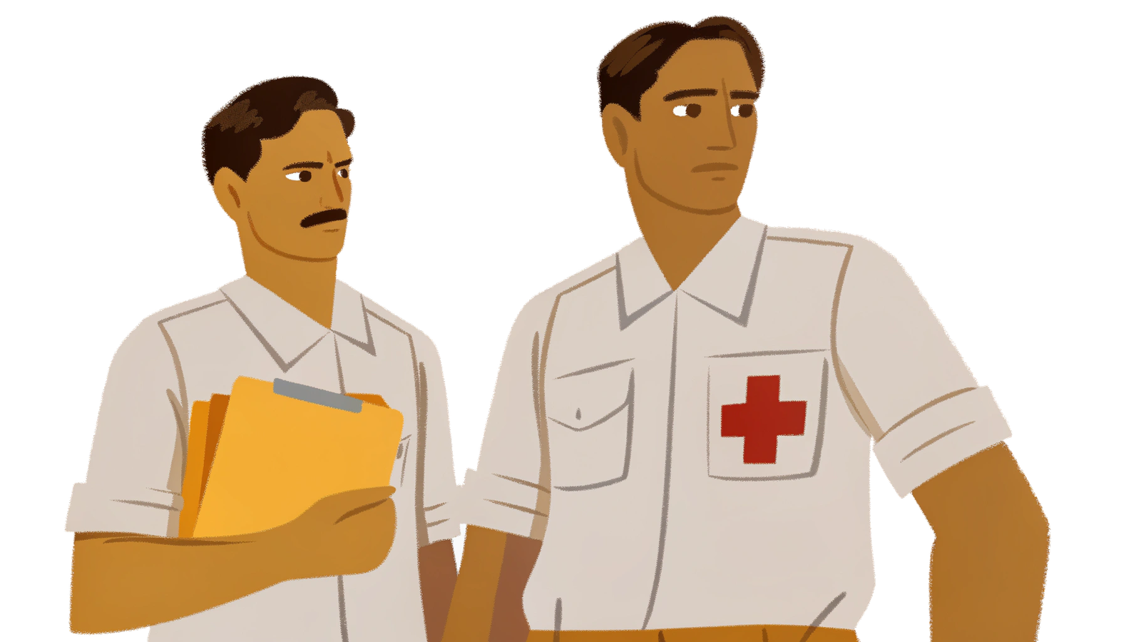 AmbuGo medics walking on a Bengaluru street, calm and ready